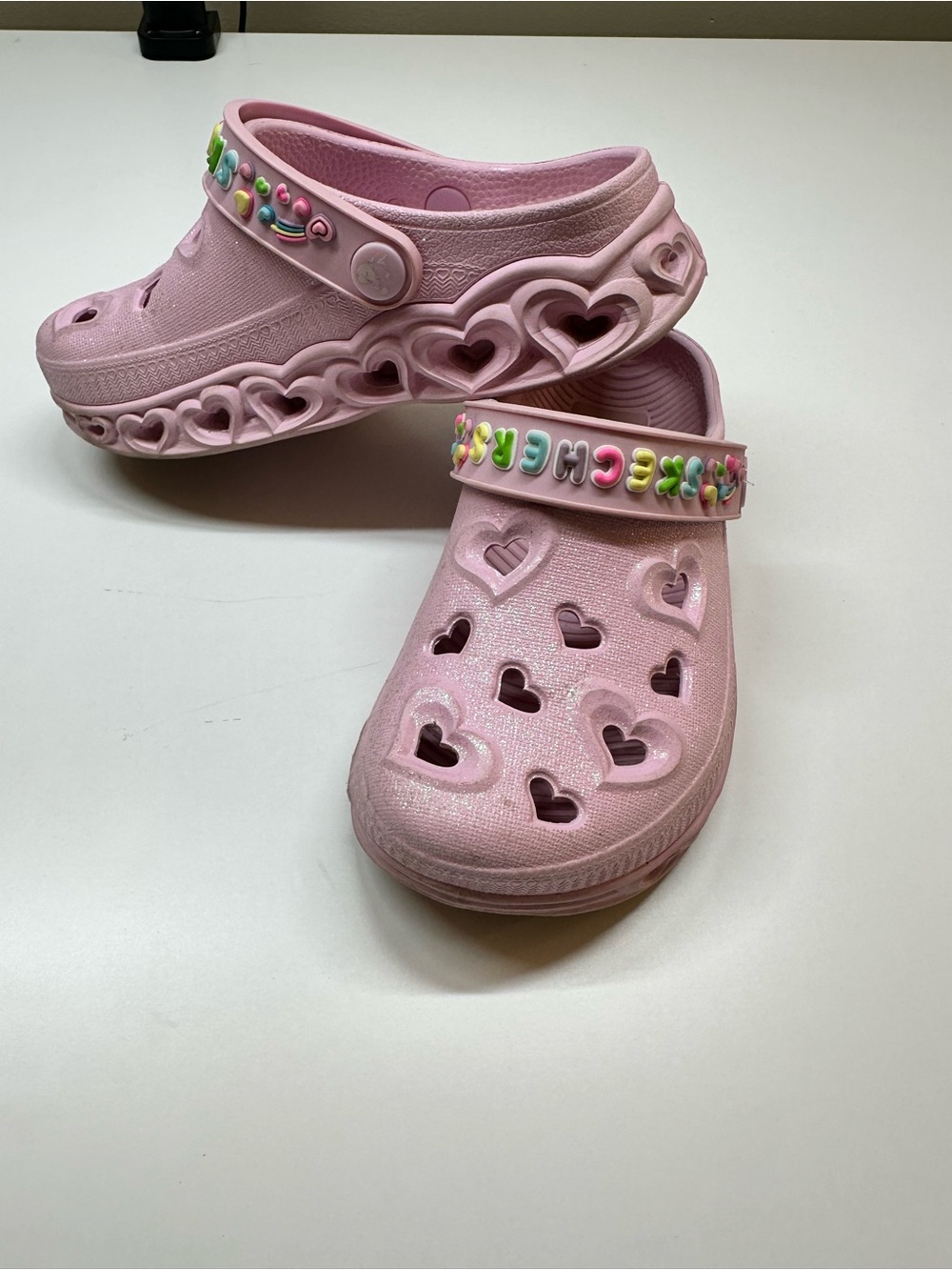 Kids Pink light up Heart Clog Sandals - Lightweight Slip-On
